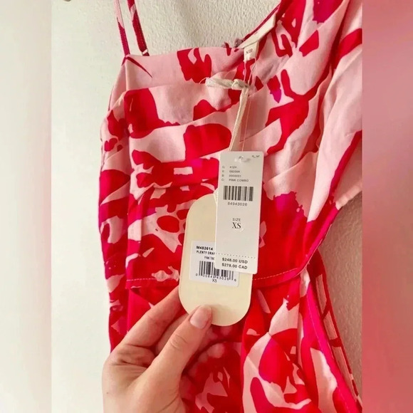 NWT Anthropologie Plenty by Tracy Reese Floral Pink Draped Cutout Jumpsuit XS - Picture 6 of 8